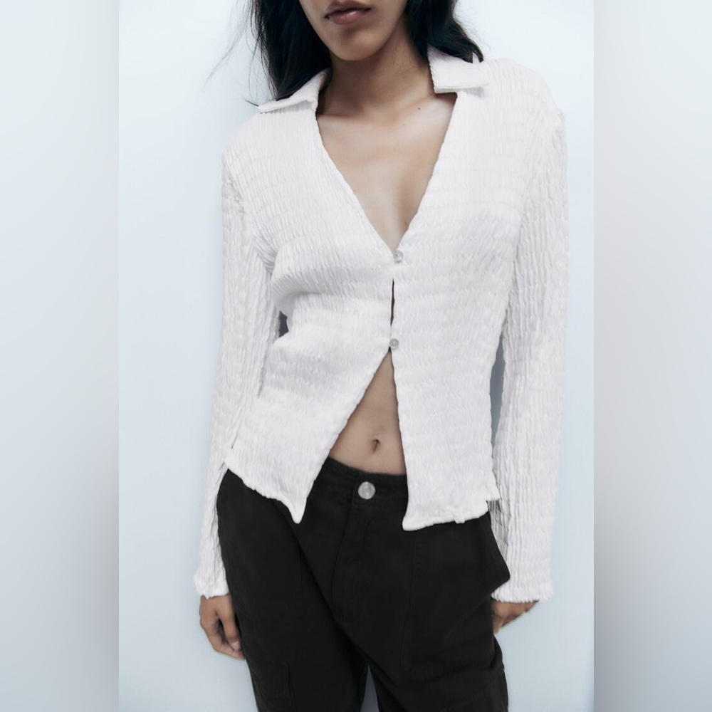 Zara White satin shirt